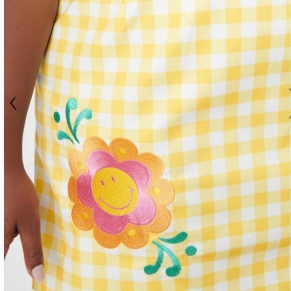 Smak Parlour Smiley Yellow Gingham Mini Dress S NWOT - Picture 3 of 4